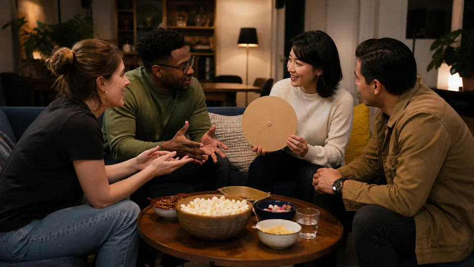 Friends playing a spectrum guessing game